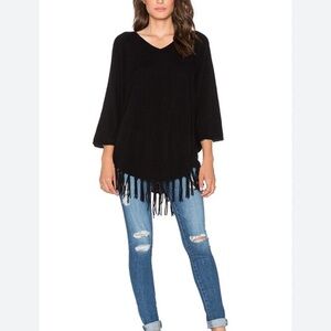 Velvet By Graham & Spencer Black Cashmere Trinity Poncho